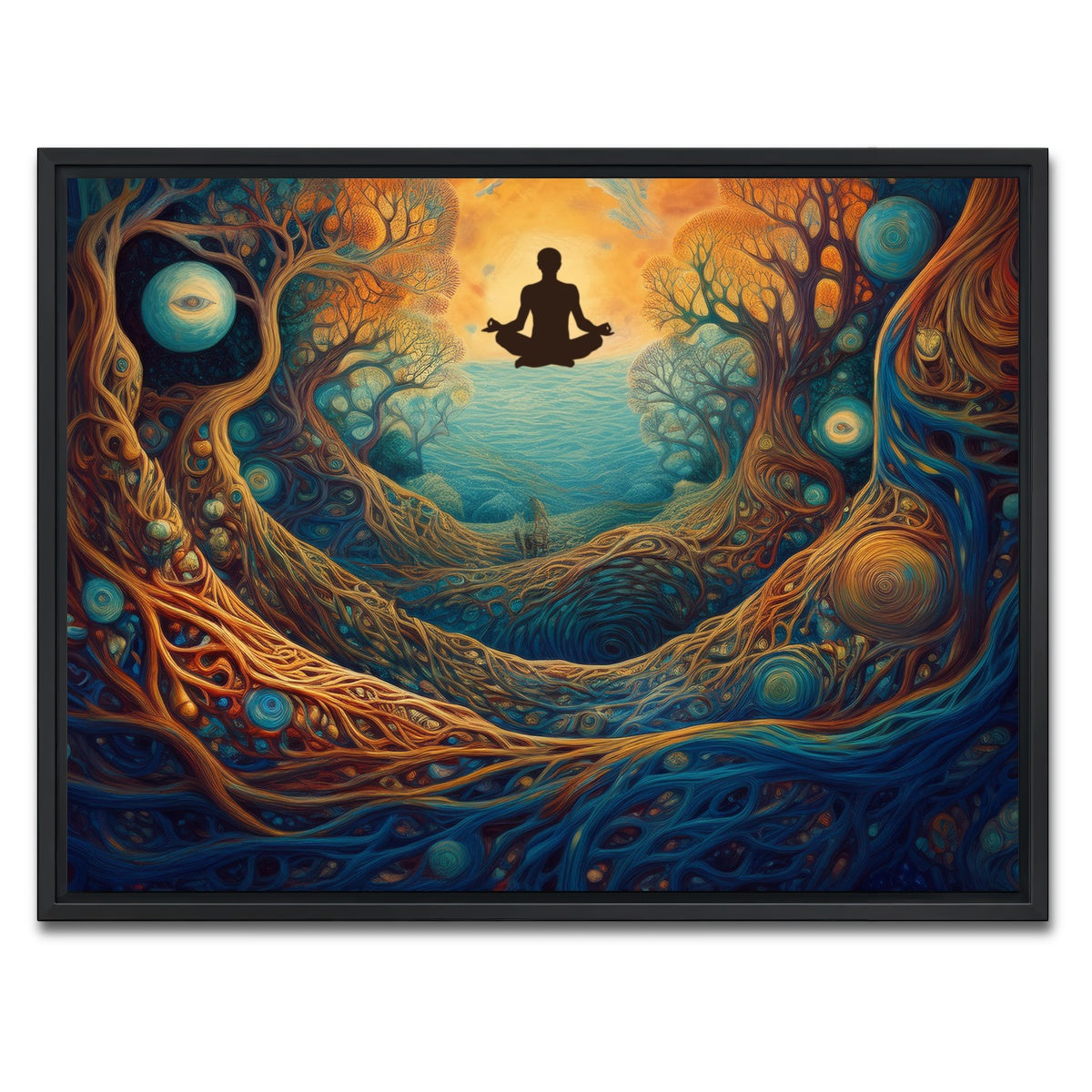 AUTO-MOCKUP WHITE | Mind web | 1 Piece | Black Framed Canvas | group=4x3