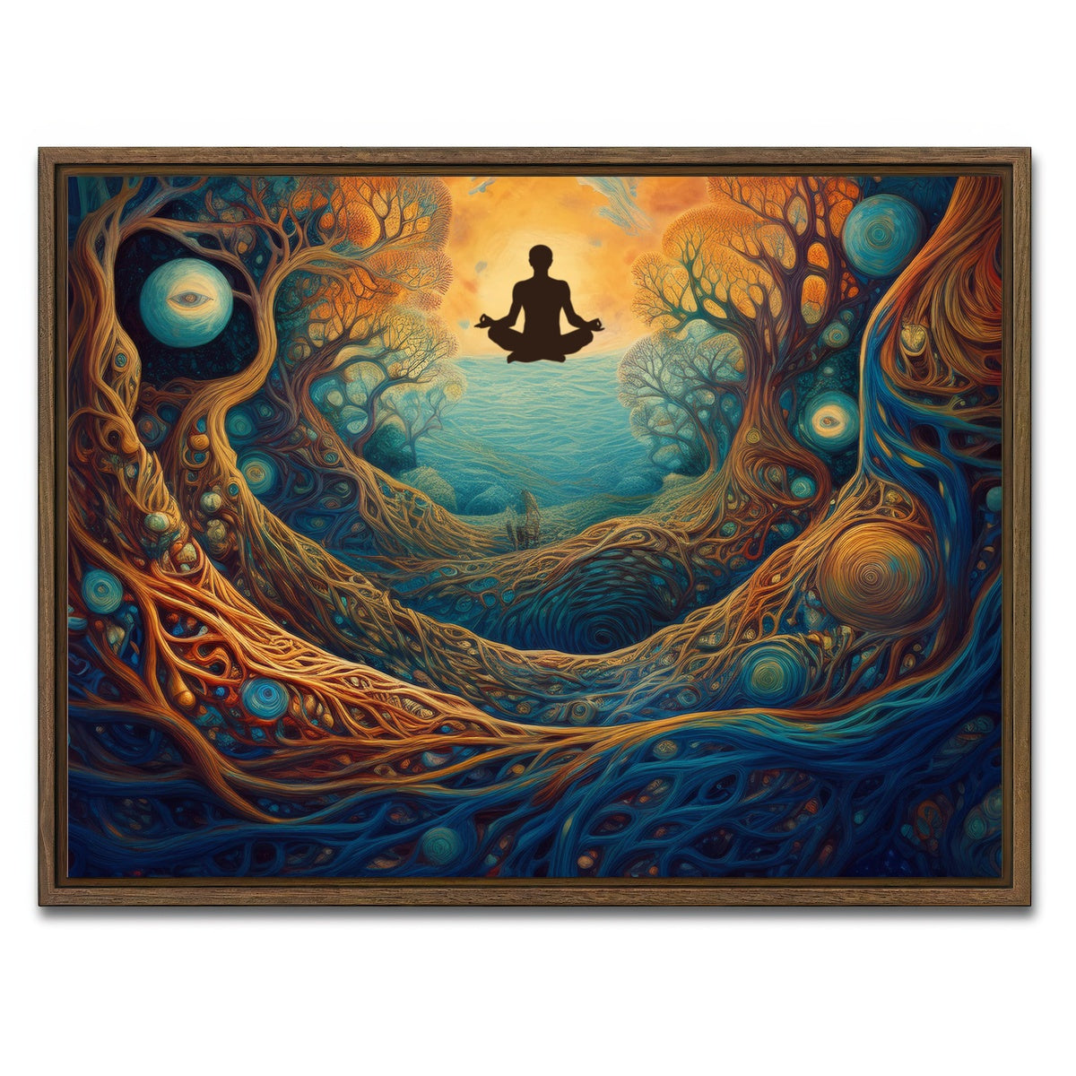 AUTO-MOCKUP WHITE | Mind web | 1 Piece | Walnut Framed Canvas | group=4x3