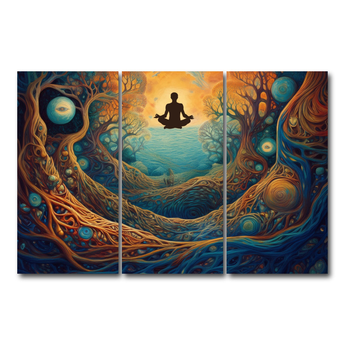 AUTO-MOCKUP WHITE | Mind web | 3 Piece | Gallery Wrap Canvas | group=12x24