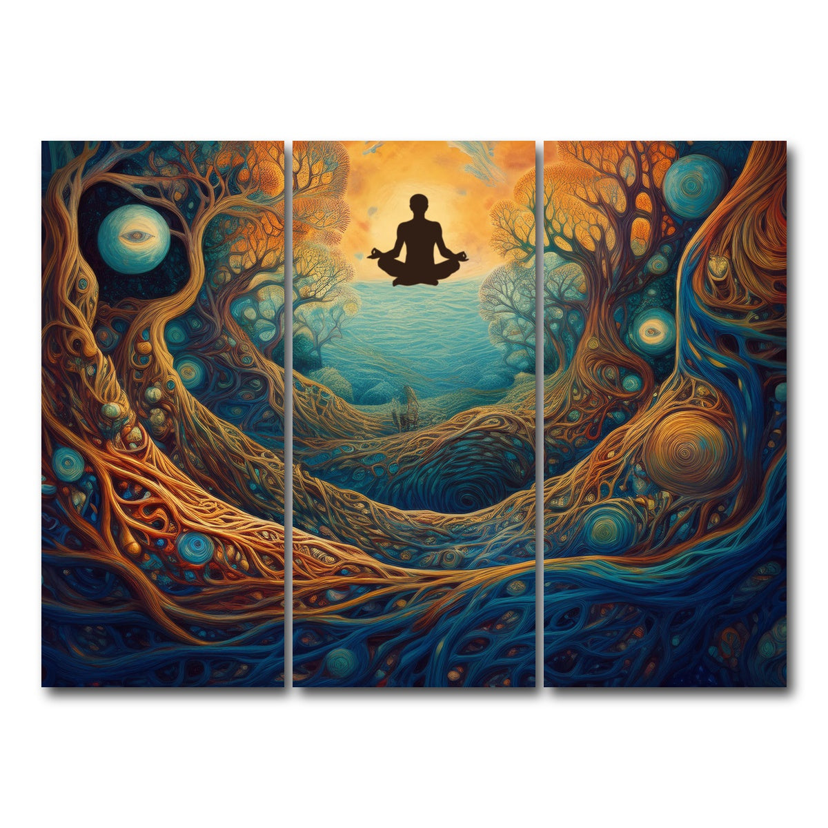 AUTO-MOCKUP WHITE | Mind web | 3 Piece | Gallery Wrap Canvas | group=8x18