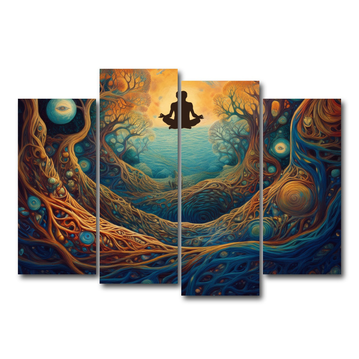 AUTO-MOCKUP WHITE | Mind web | 4 Piece | Gallery Wrap Canvas | group=4_normal