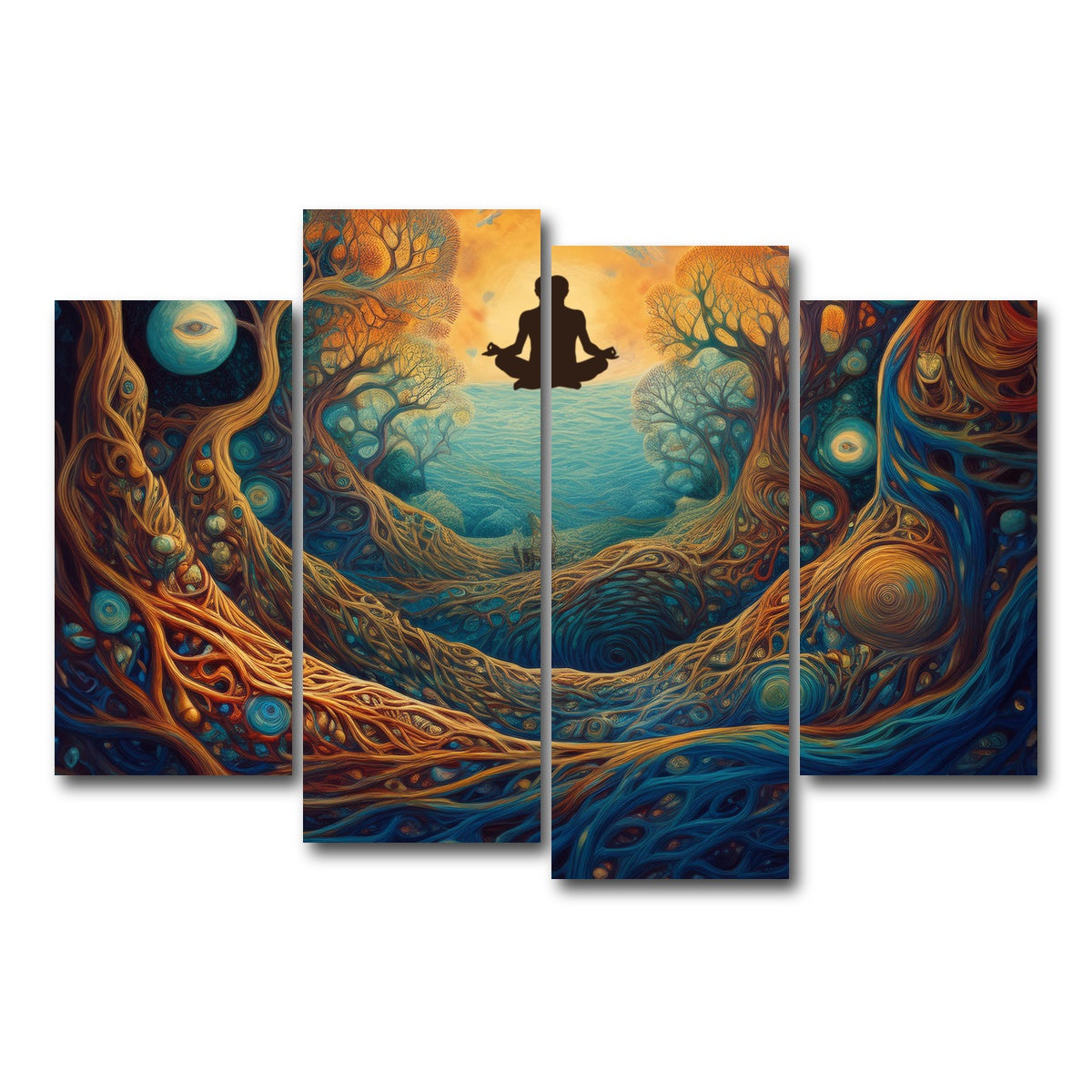 AUTO-MOCKUP WHITE | Mind web | 4 Piece | Gallery Wrap Canvas | group=4_short