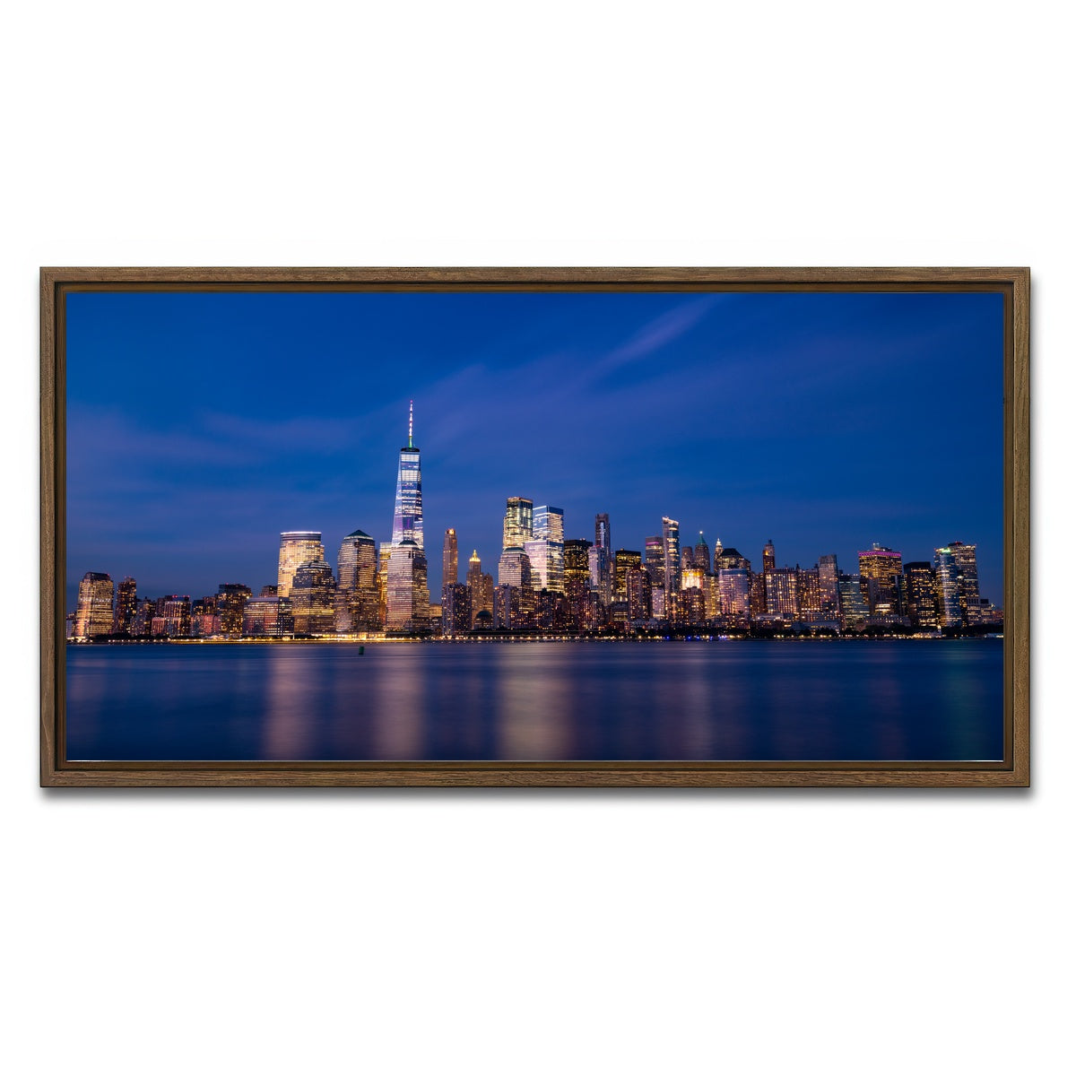 AUTO-MOCKUP WHITE | Minimal Blue | 1 Piece | Walnut Framed Canvas | group=2x1
