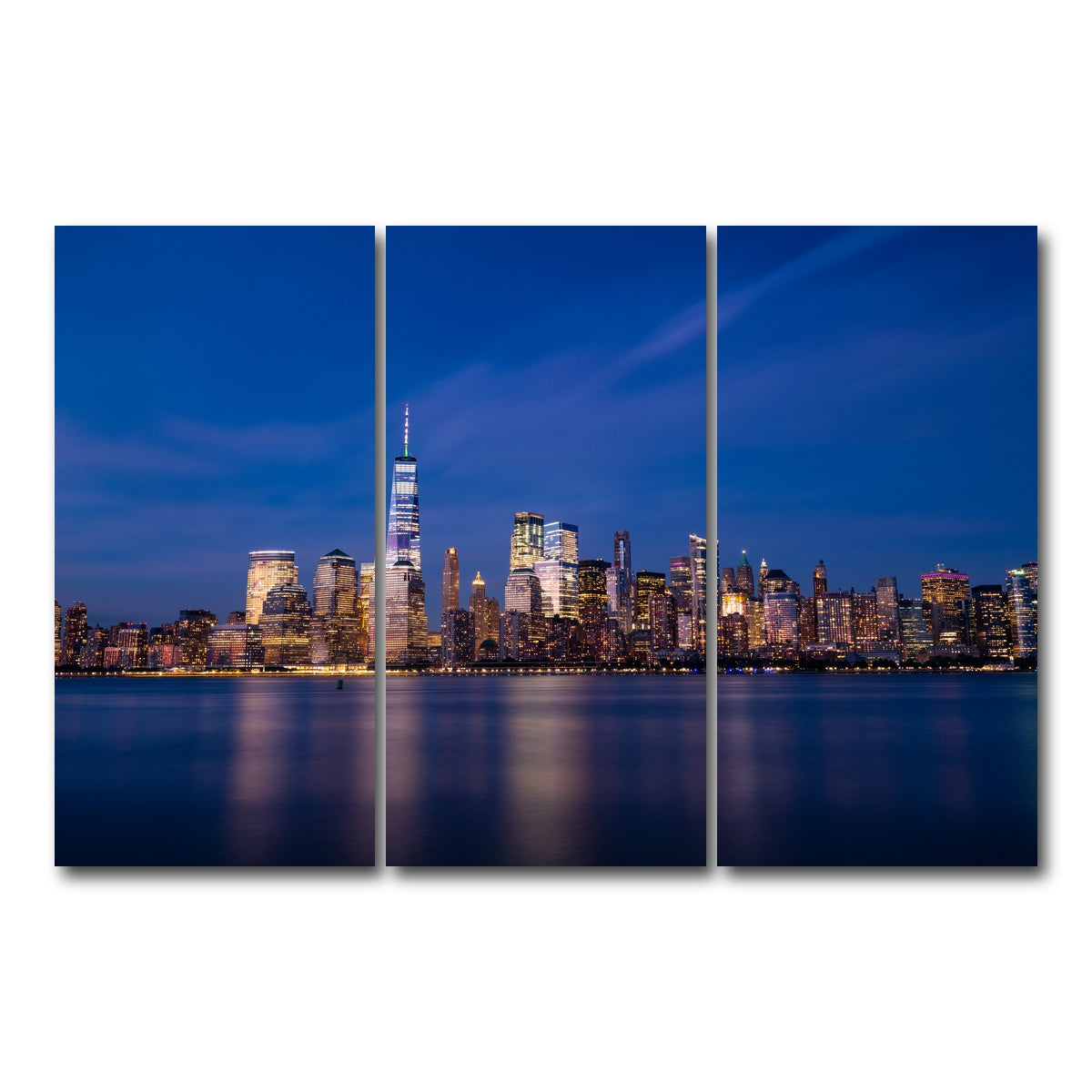 AUTO-MOCKUP WHITE | Minimal Blue | 3 Piece | Gallery Wrap Canvas | group=12x24