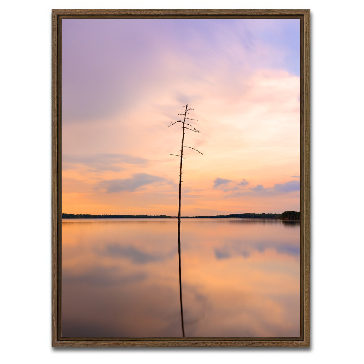 AUTO-MOCKUP WHITE | Minimal Mirror | 1 Piece | Walnut Framed Canvas | group=3x4