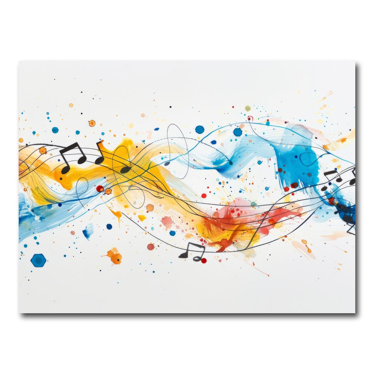 AUTO-MOCKUP WHITE | Minimalist Musical Notes | 1 Piece | Gallery Wrap Canvas | group=4x3