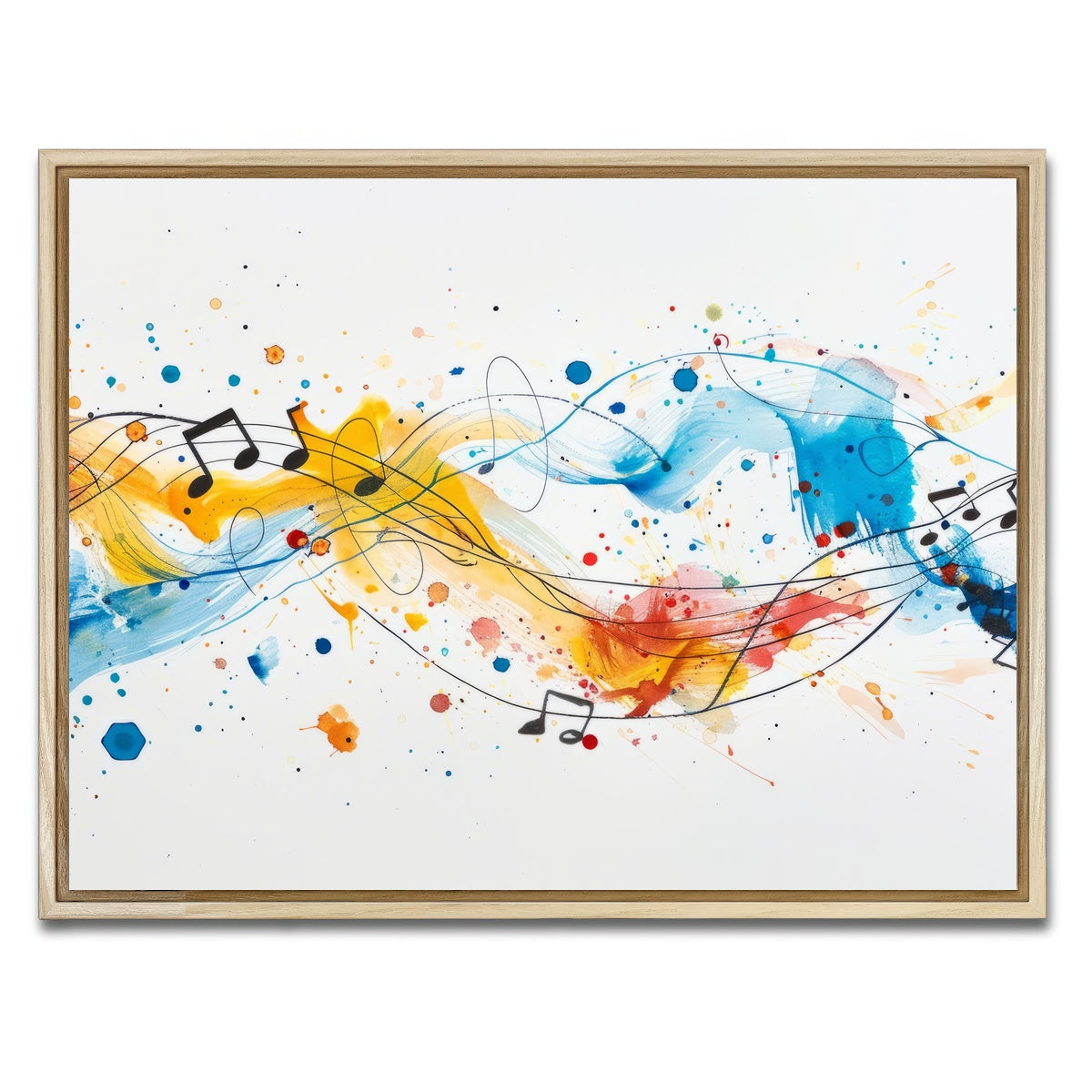 AUTO-MOCKUP WHITE | Minimalist Musical Notes | 1 Piece | Natural Framed Canvas | group=4x3