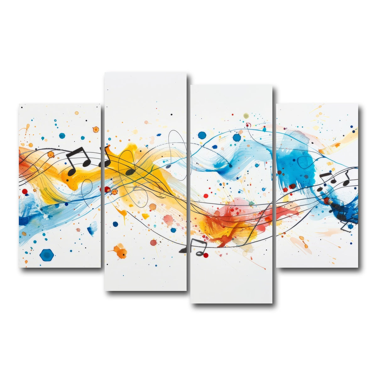 AUTO-MOCKUP WHITE | Minimalist Musical Notes | 4 Piece | Gallery Wrap Canvas | group=4_short