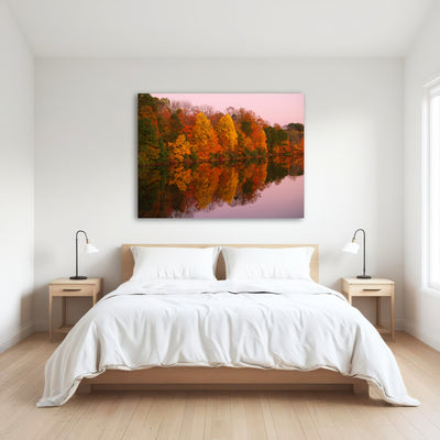 AUTO-MOCKUP ROOM | Mirrored Autumn Twilight at Lake Nockamixon