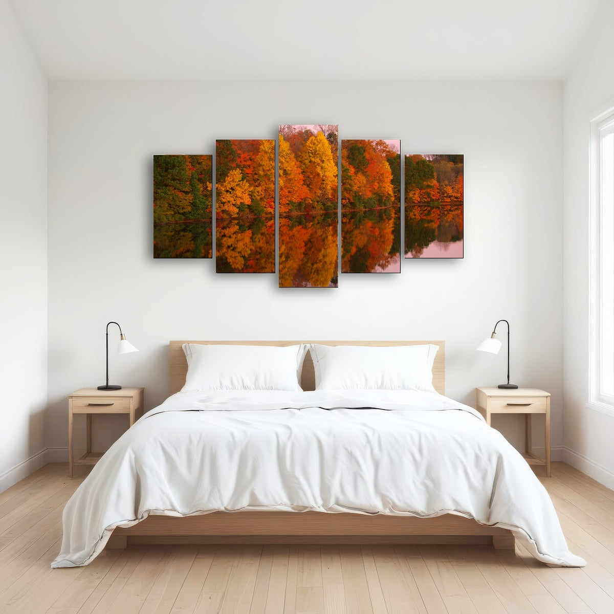 AUTO-MOCKUP ROOM | Mirrored Autumn Twilight at Lake Nockamixon