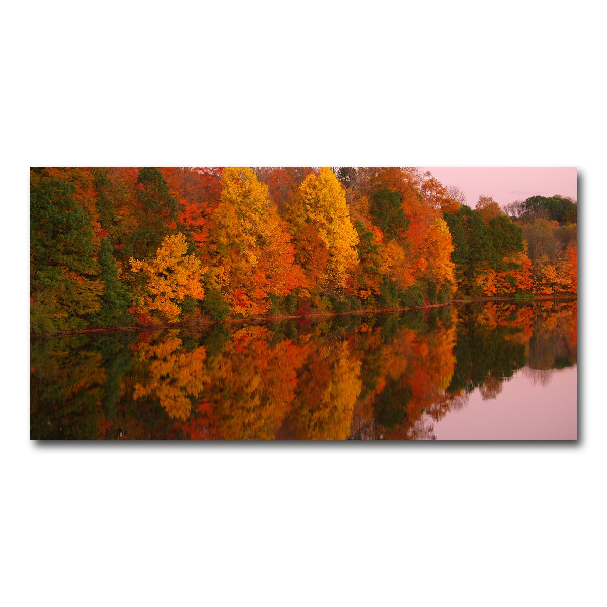 AUTO-MOCKUP WHITE | Mirrored Autumn Twilight at Lake Nockamixon | 1 Piece | Gallery Wrap Canvas | group=2x1