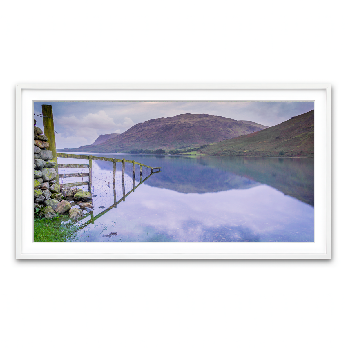 Framed Print 2x1 White