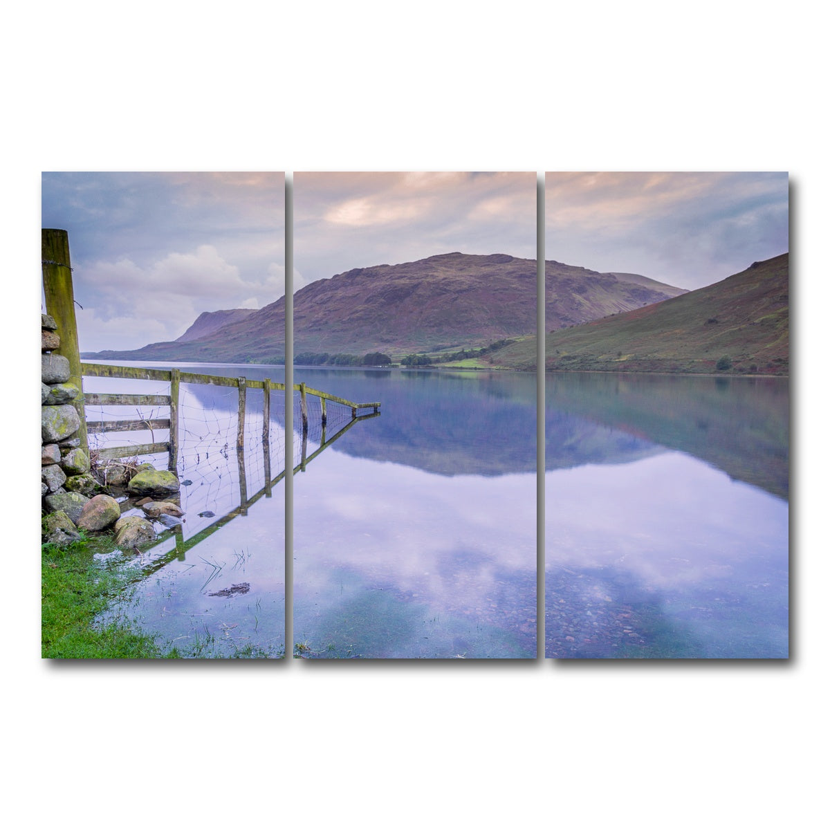 AUTO-MOCKUP WHITE | Mirrored Fence | 3 Piece | Gallery Wrap Canvas | group=12x24