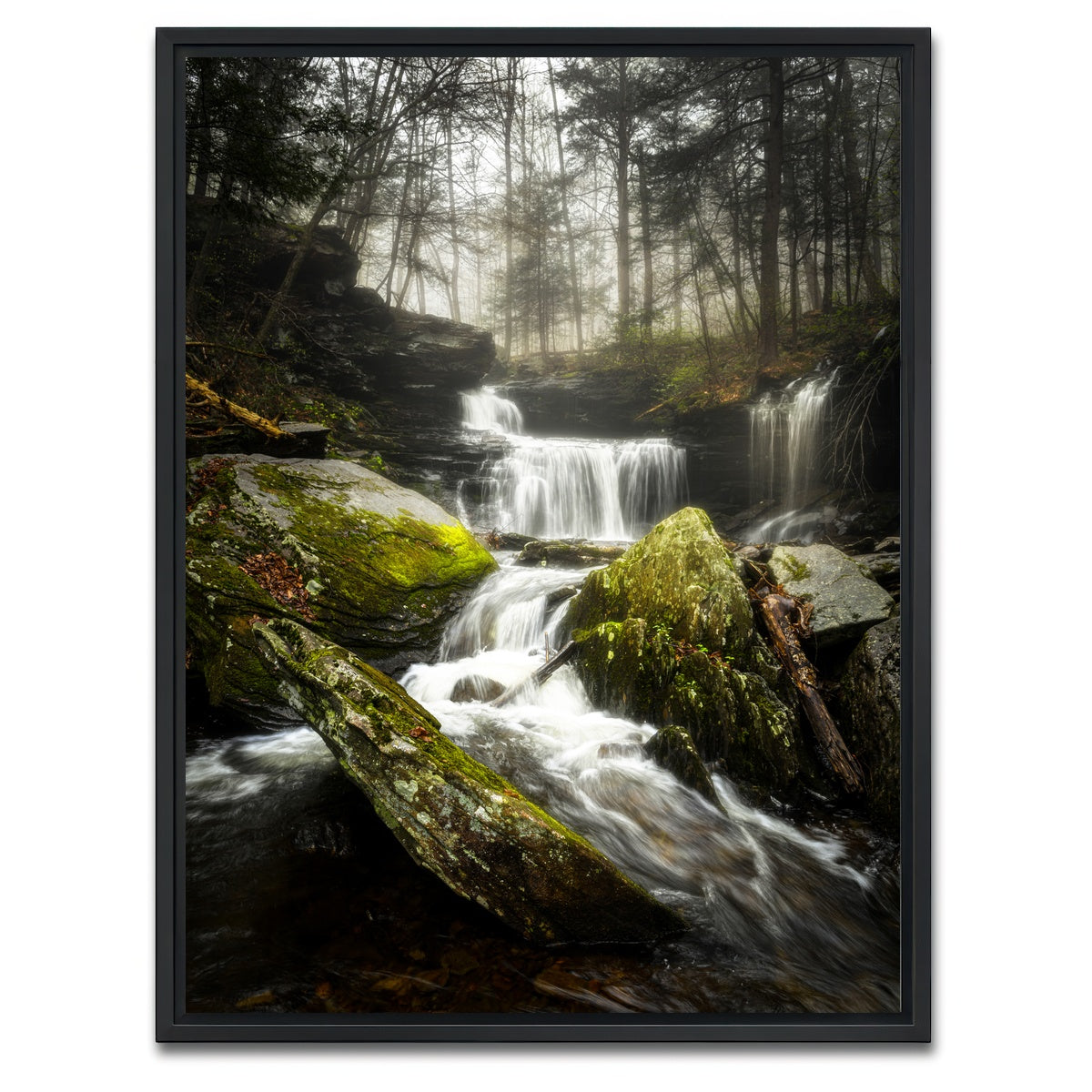 AUTO-MOCKUP WHITE | Misty Cascade | 1 Piece | Black Framed Canvas | group=3x4