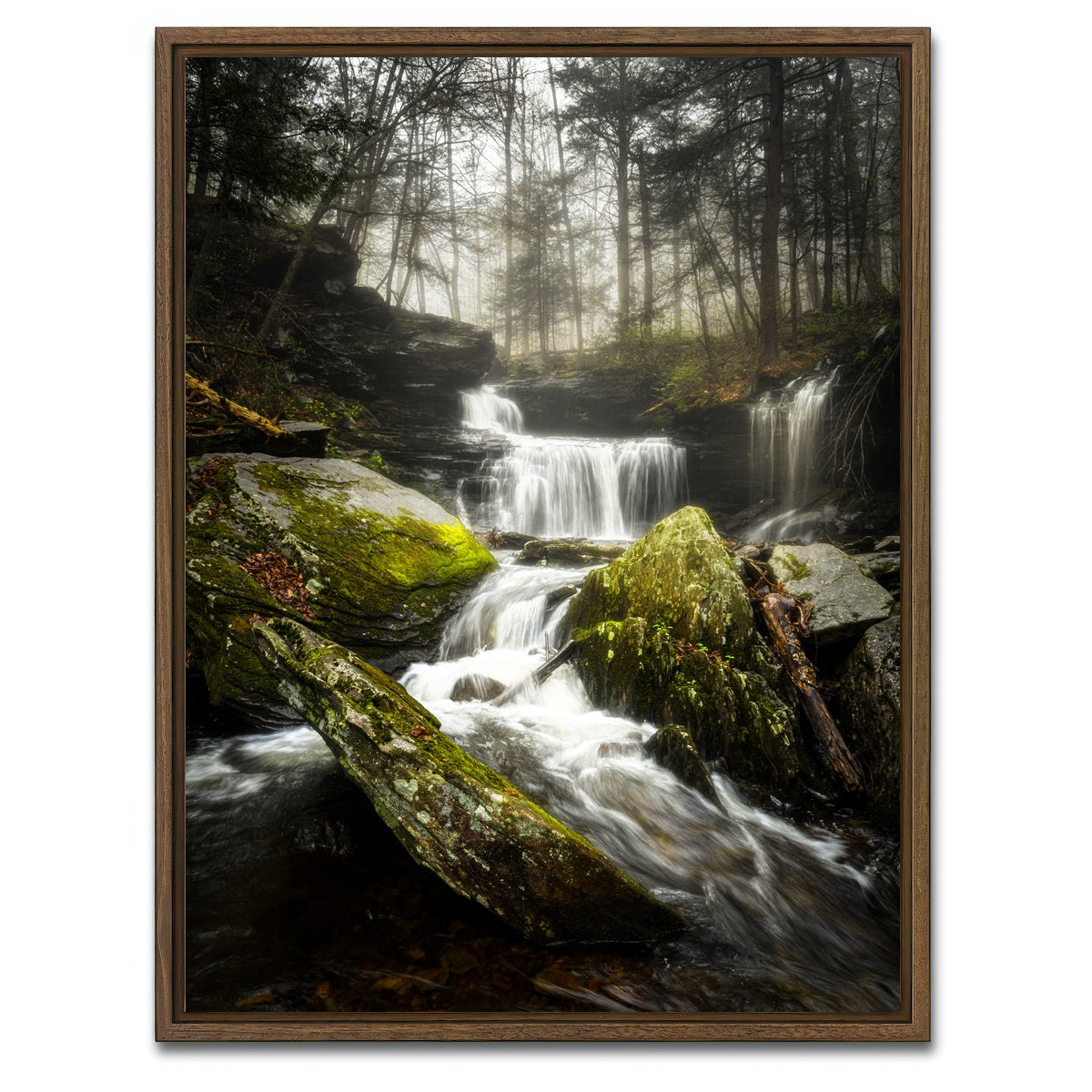 AUTO-MOCKUP WHITE | Misty Cascade | 1 Piece | Walnut Framed Canvas | group=3x4