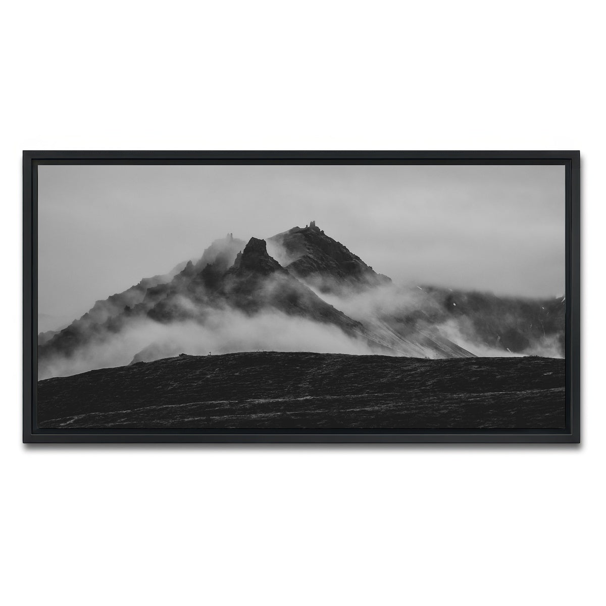 AUTO-MOCKUP WHITE | Misty Peaks | 1 Piece | Black Framed Canvas | group=2x1