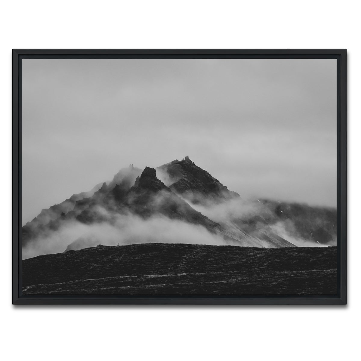 AUTO-MOCKUP WHITE | Misty Peaks | 1 Piece | Black Framed Canvas | group=4x3