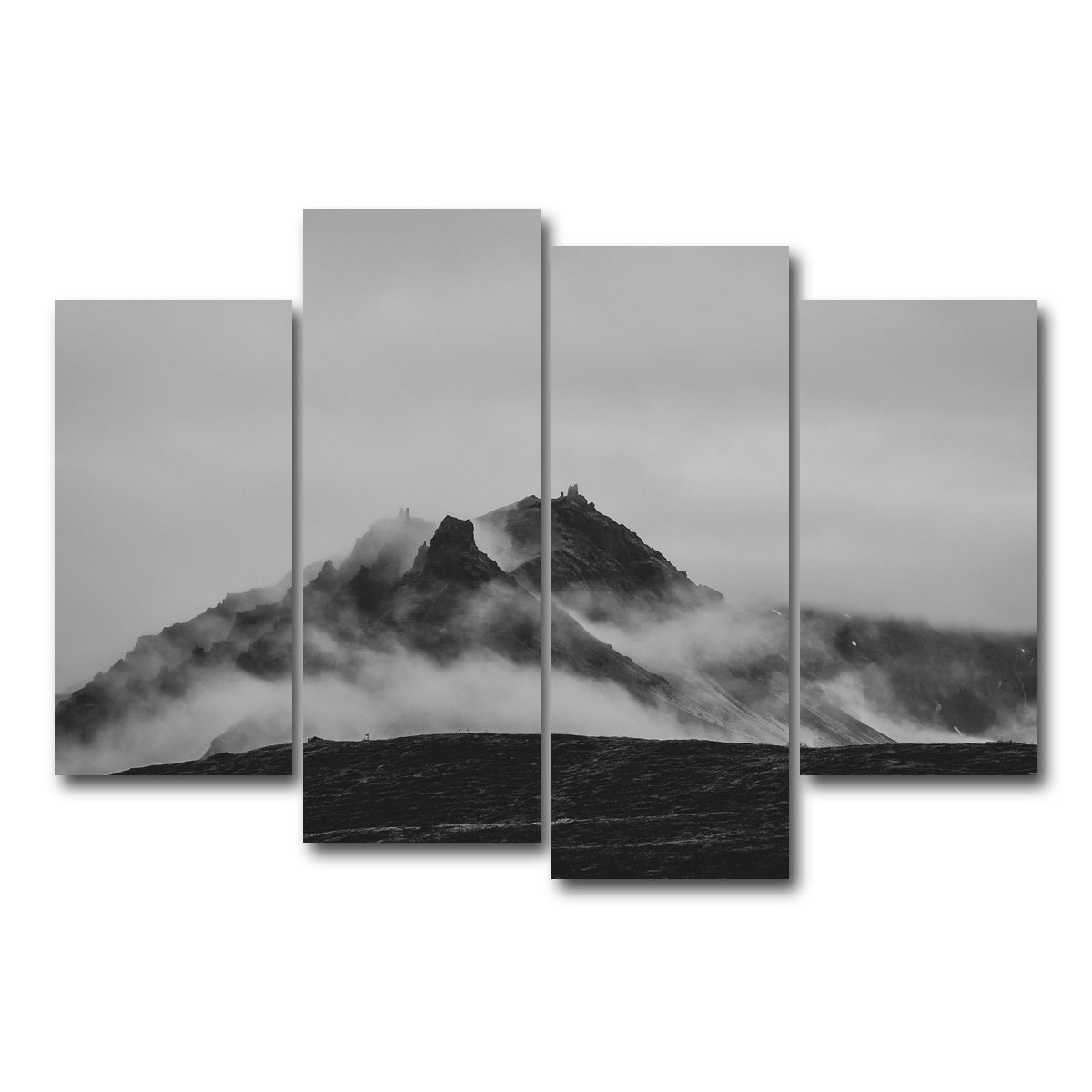 AUTO-MOCKUP WHITE | Misty Peaks | 4 Piece | Gallery Wrap Canvas | group=4_short