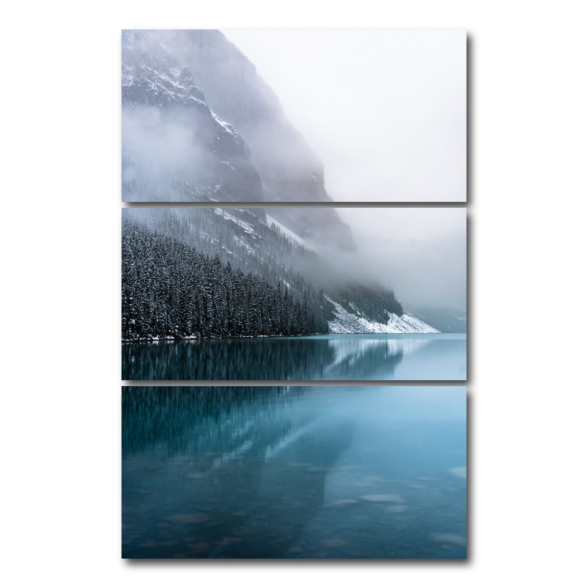 AUTO-MOCKUP WHITE | Misty Reflection | 3 Piece | Gallery Wrap Canvas | group=12x24_stacked