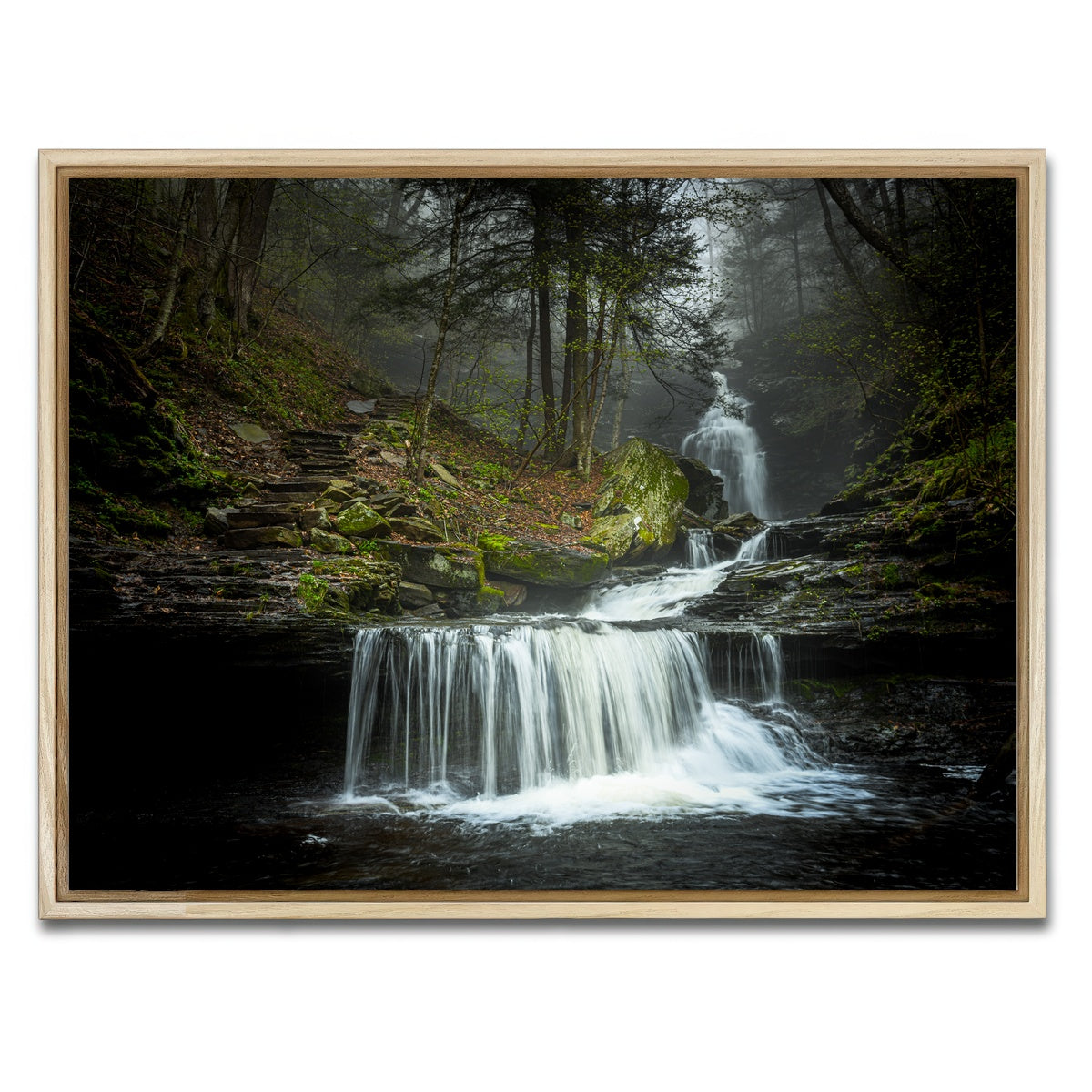 AUTO-MOCKUP WHITE | Misty Steps | 1 Piece | Natural Framed Canvas | group=4x3