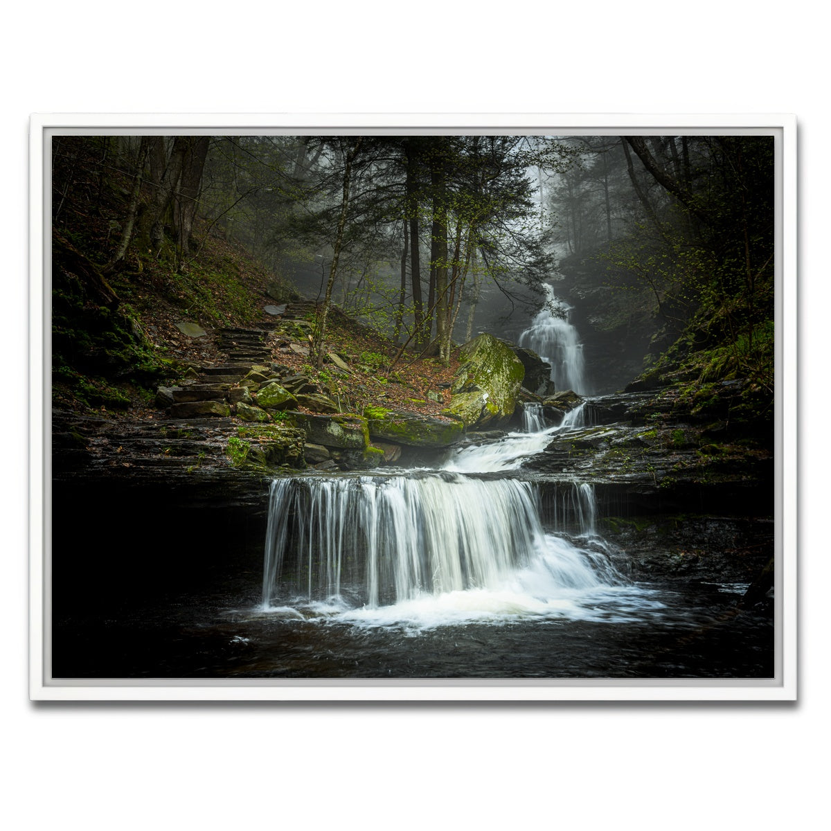 AUTO-MOCKUP WHITE | Misty Steps | 1 Piece | White Framed Canvas | group=4x3