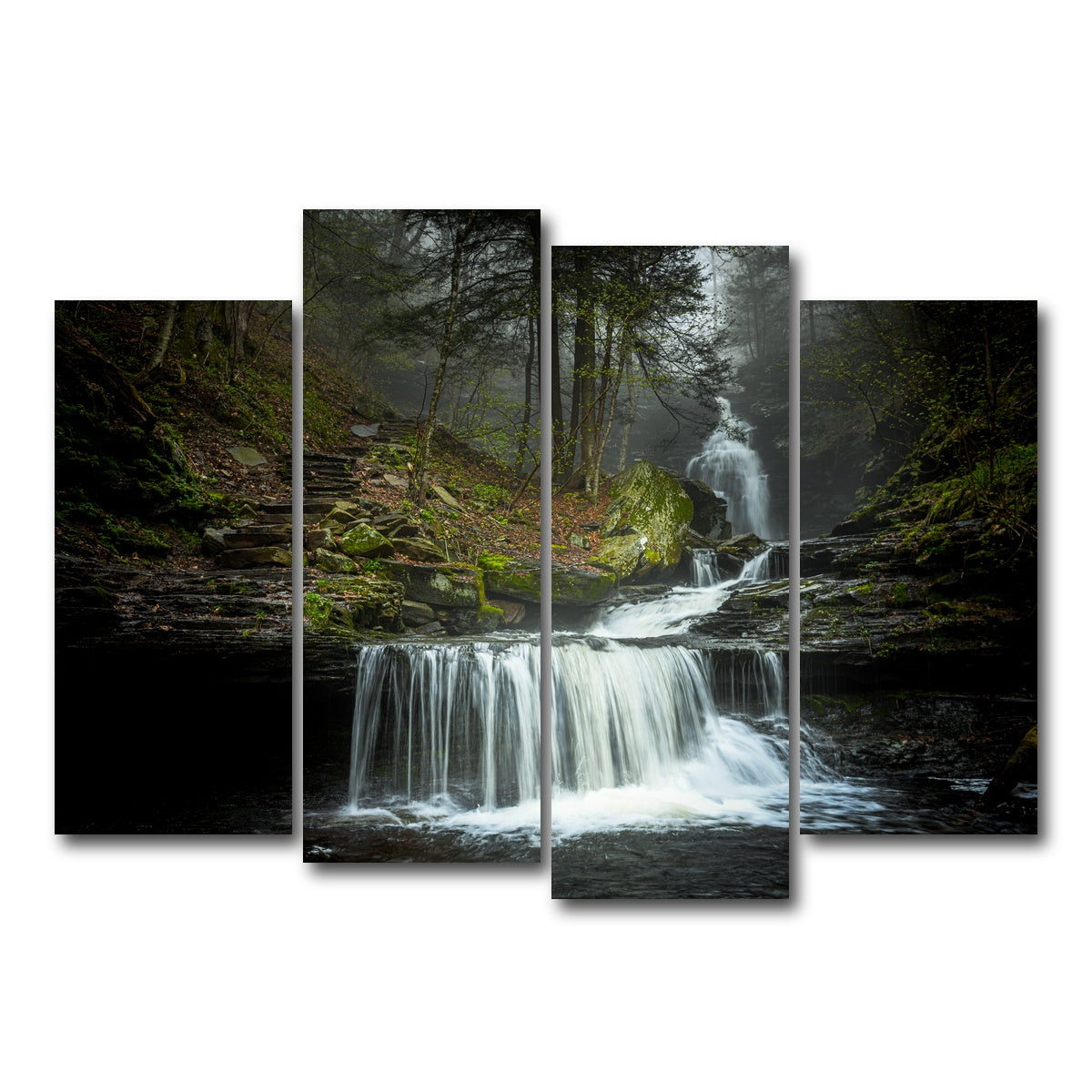 AUTO-MOCKUP WHITE | Misty Steps | 4 Piece | Gallery Wrap Canvas | group=4_normal