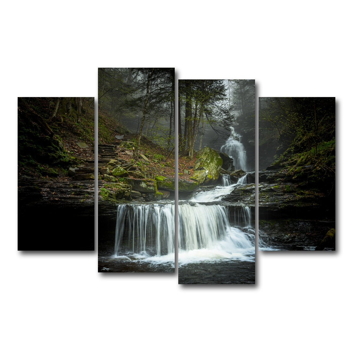 AUTO-MOCKUP WHITE | Misty Steps | 4 Piece | Gallery Wrap Canvas | group=4_short