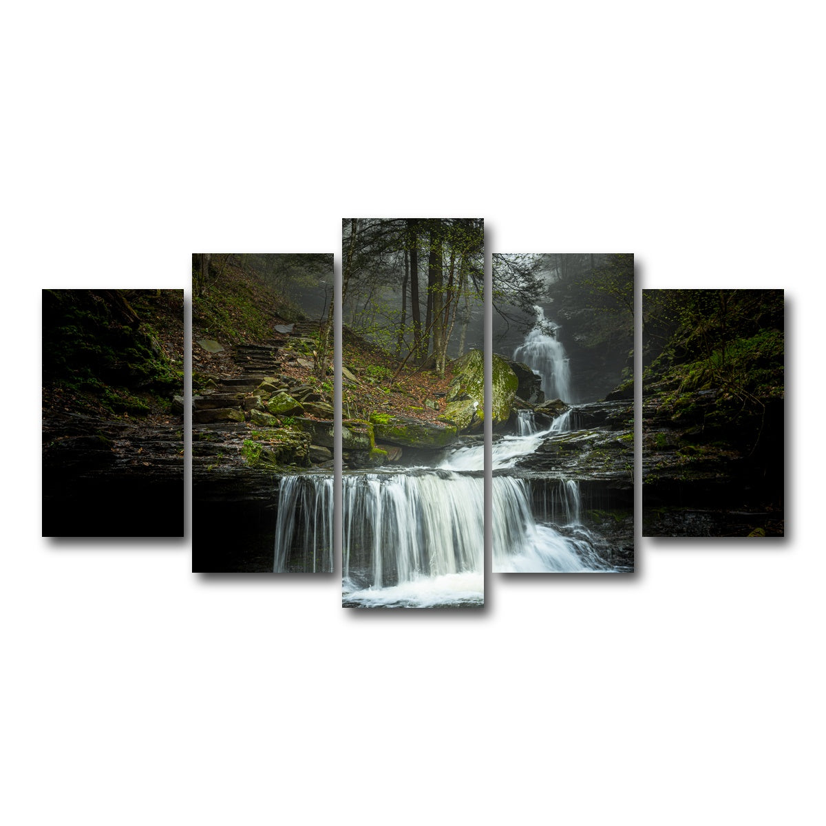 AUTO-MOCKUP WHITE | Misty Steps | 5 Piece | Gallery Wrap Canvas | group=5_normal