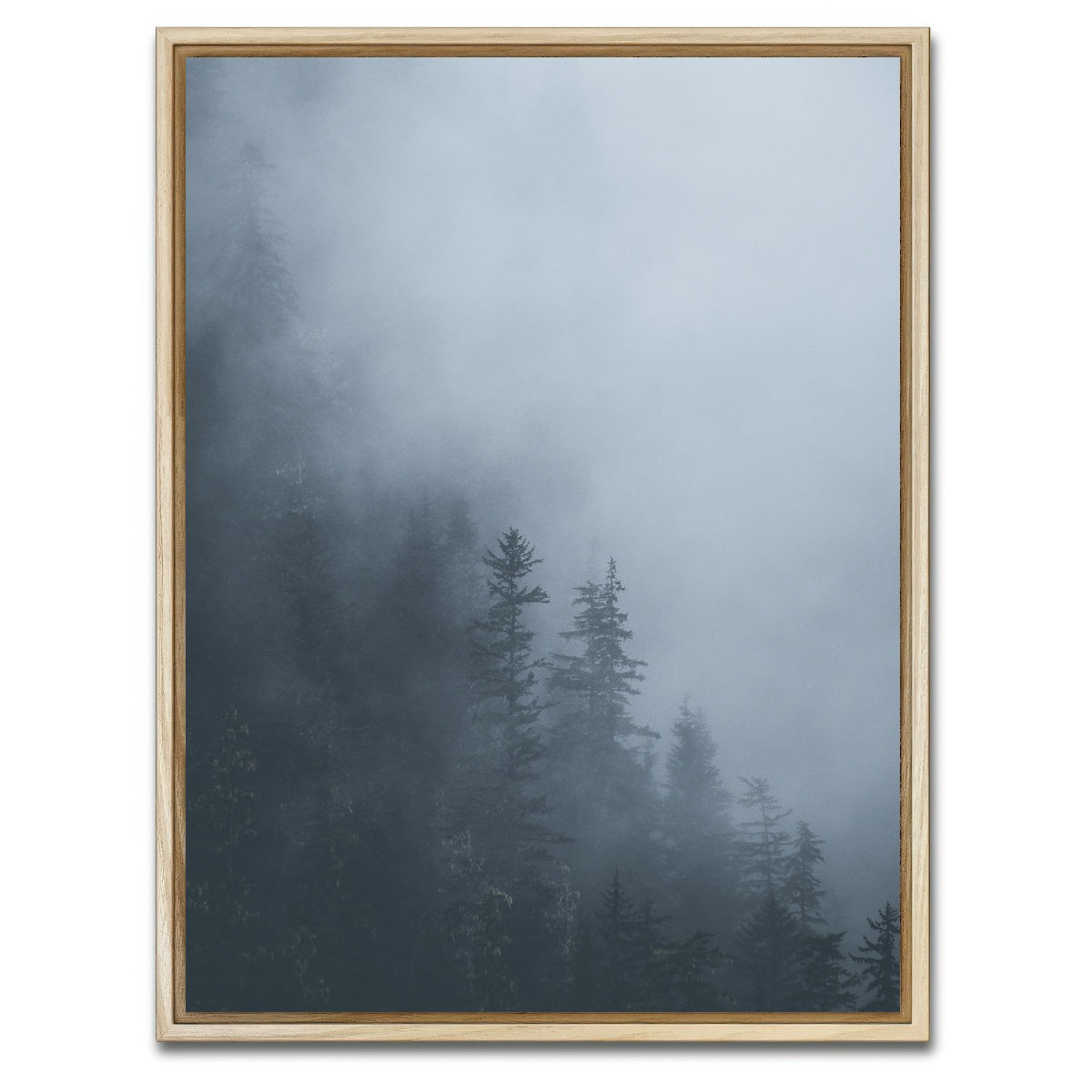 AUTO-MOCKUP WHITE | Misty Trees 1 | 1 Piece | Natural Framed Canvas | group=3x4