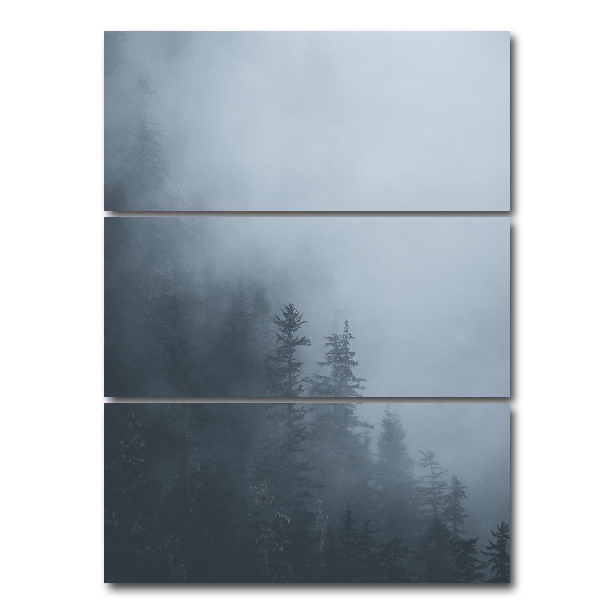 AUTO-MOCKUP WHITE | Misty Trees 1 | 3 Piece | Gallery Wrap Canvas | group=8x18_stacked