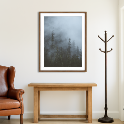 AUTO-MOCKUP ROOM | Misty Trees 3 Wall Art