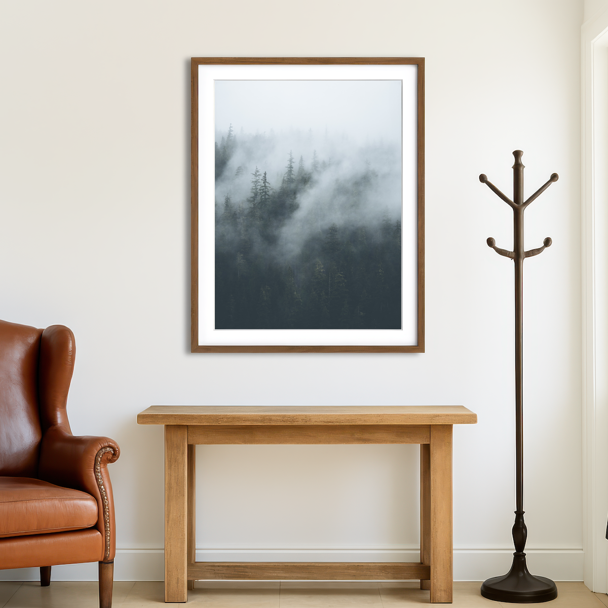 AUTO-MOCKUP ROOM | Misty Trees 4 Wall Art