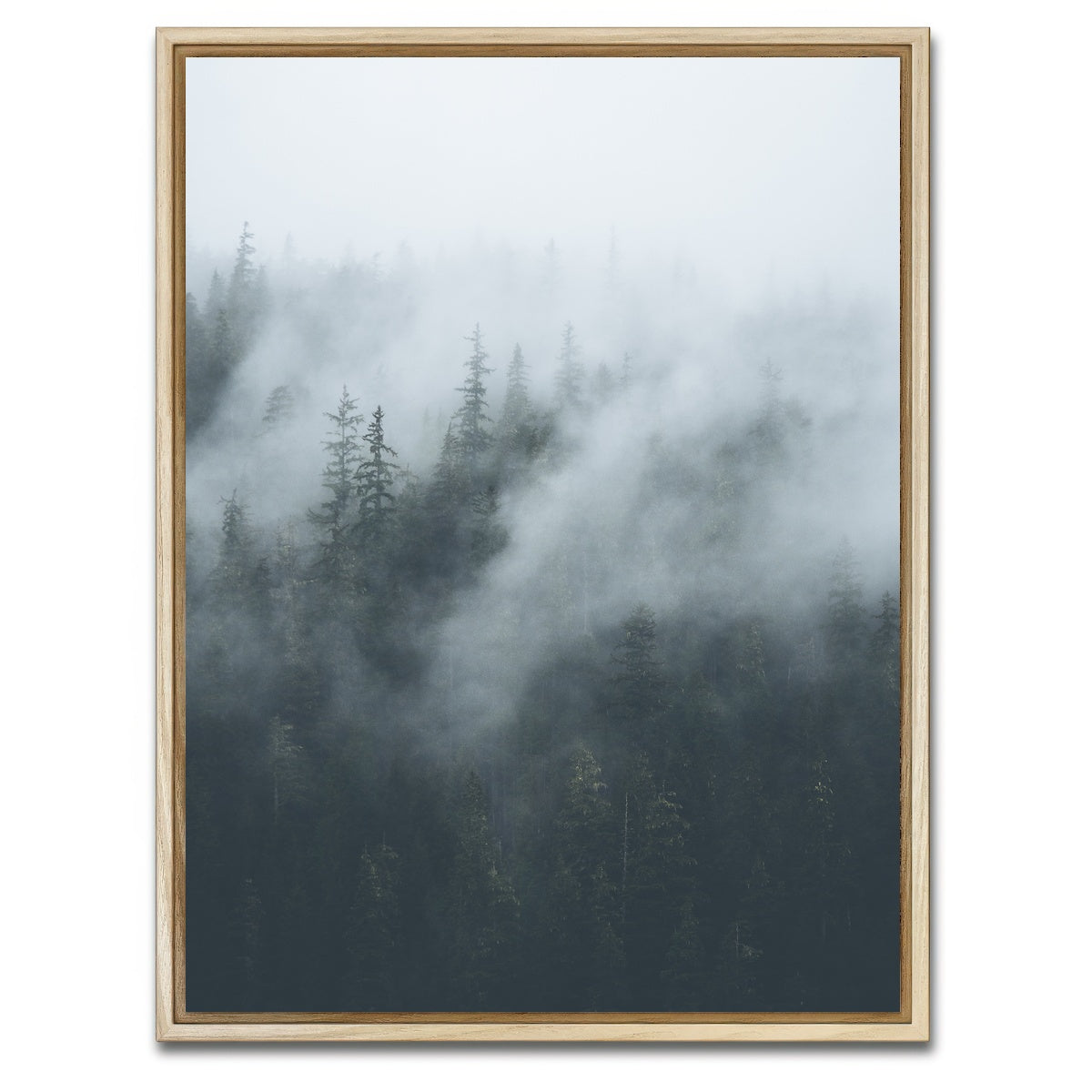 AUTO-MOCKUP WHITE | Misty Trees 4 | 1 Piece | Natural Framed Canvas | group=3x4