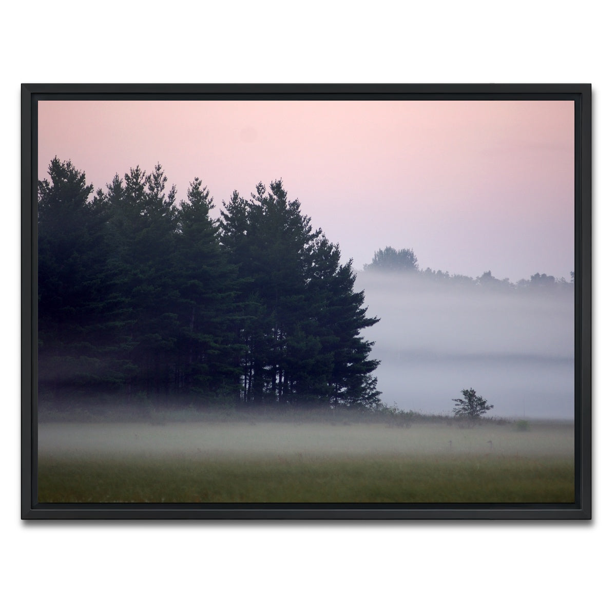 AUTO-MOCKUP WHITE | Misty Wisconsin Morning Castle Rock Lake | 1 Piece | Black Framed Canvas | group=4x3