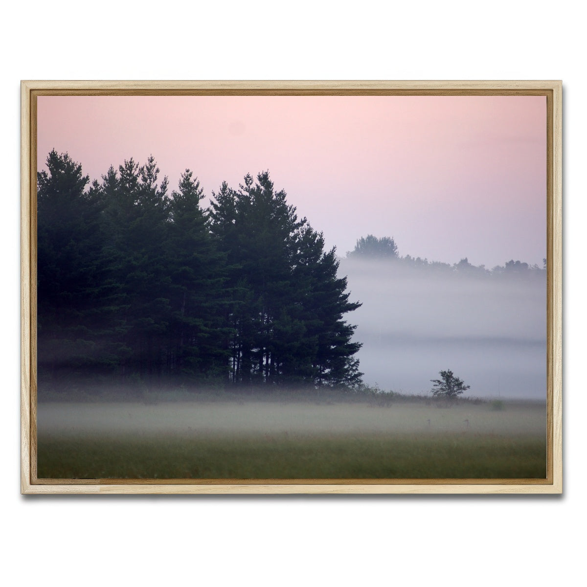 AUTO-MOCKUP WHITE | Misty Wisconsin Morning Castle Rock Lake | 1 Piece | Natural Framed Canvas | group=4x3