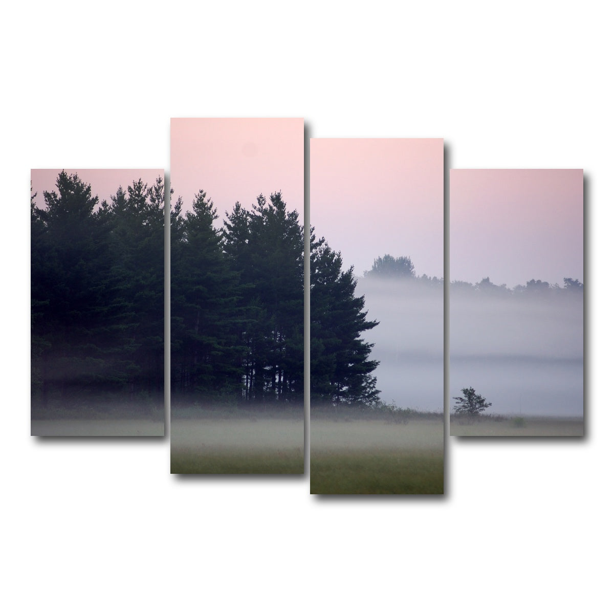 AUTO-MOCKUP WHITE | Misty Wisconsin Morning Castle Rock Lake | 4 Piece | Gallery Wrap Canvas | group=4_short