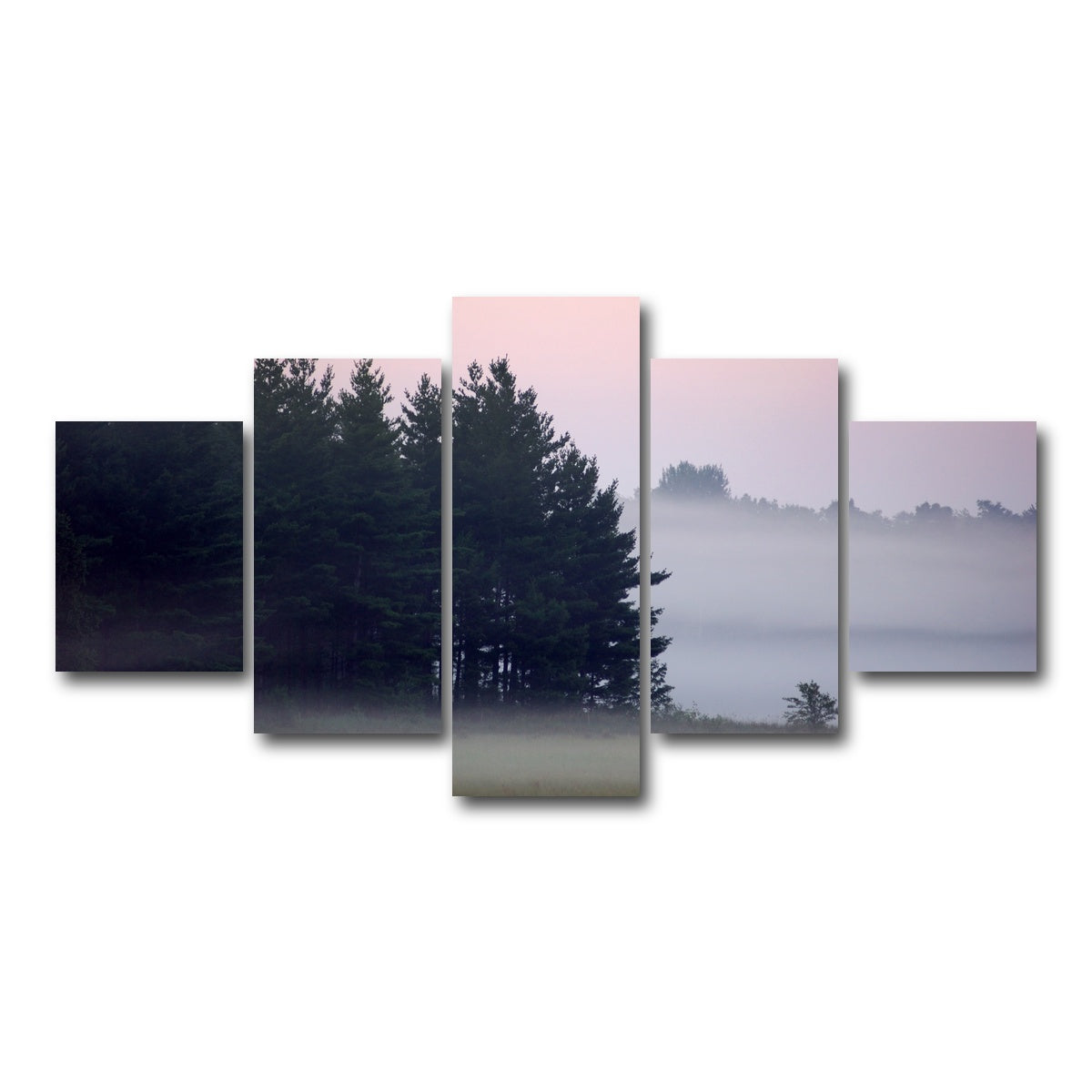 AUTO-MOCKUP WHITE | Misty Wisconsin Morning Castle Rock Lake | 5 Piece | Gallery Wrap Canvas | group=5_short
