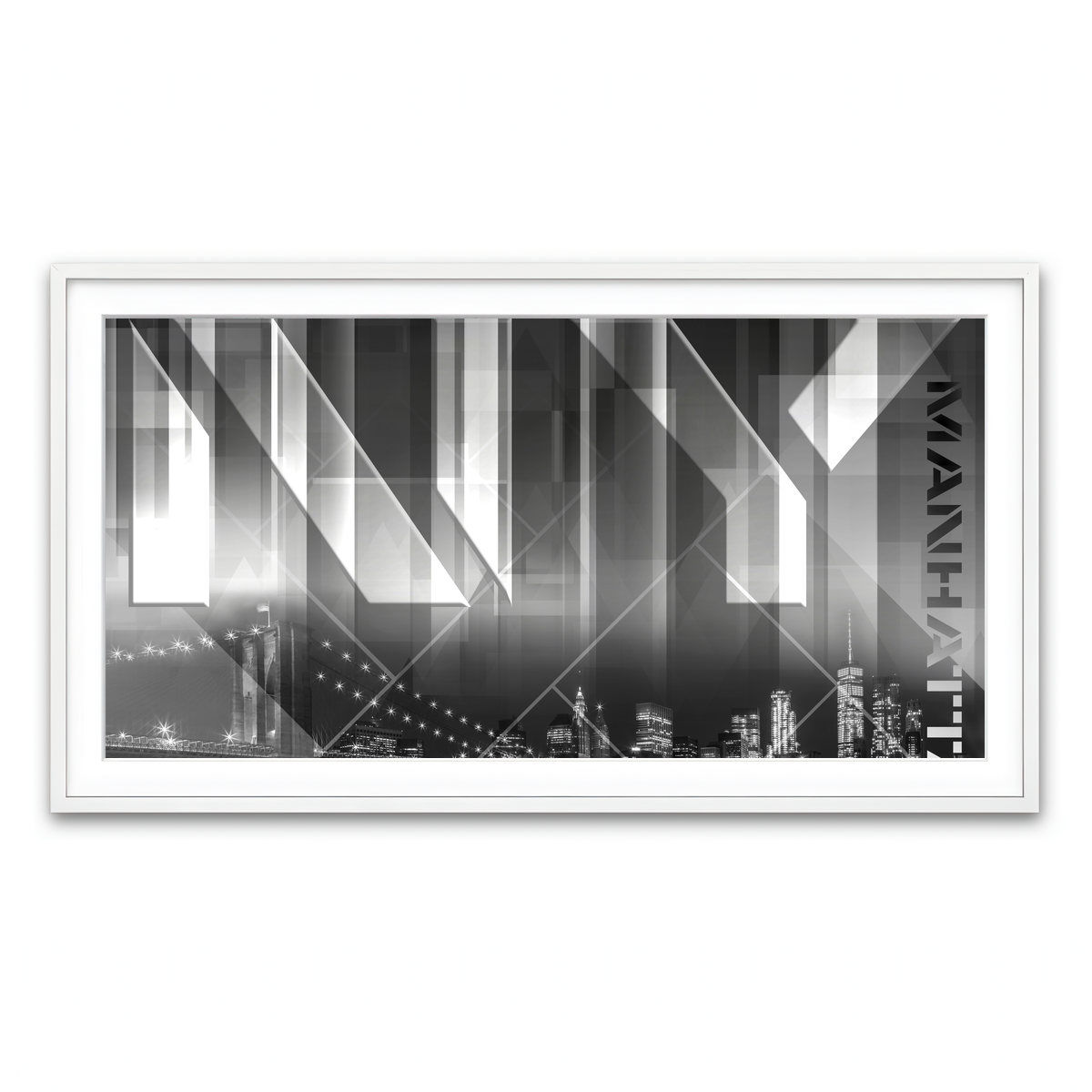 Framed Print 2x1 White