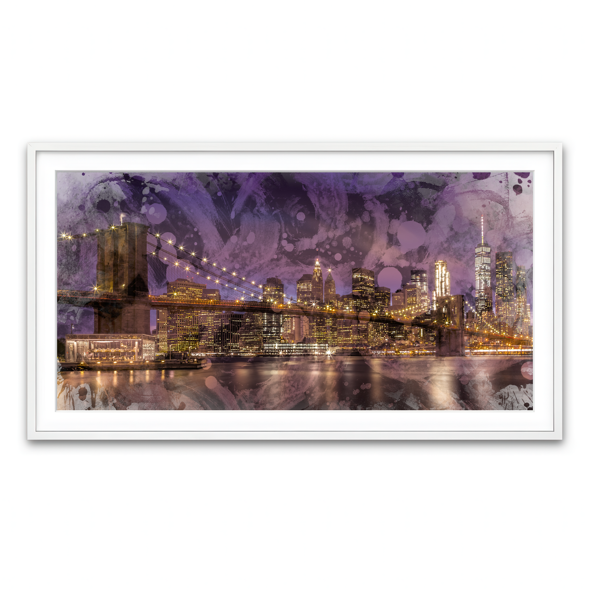 Framed Print 2x1 White