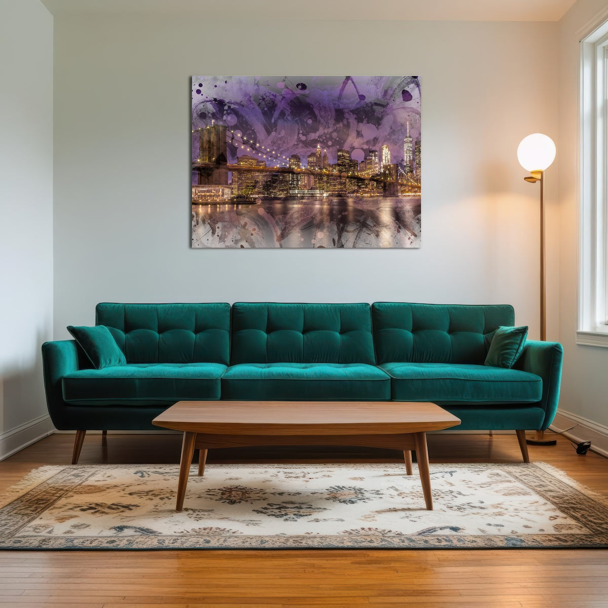 AUTO-MOCKUP ROOM | Modern Art BROOKLYN BRIDGE Sunset