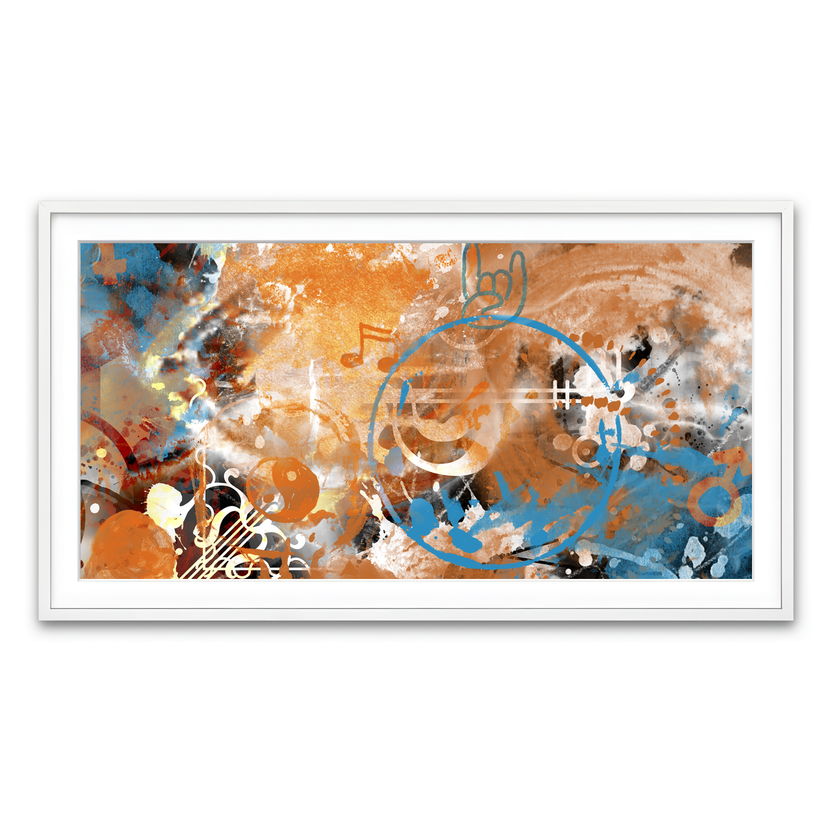 Framed Print 2x1 White