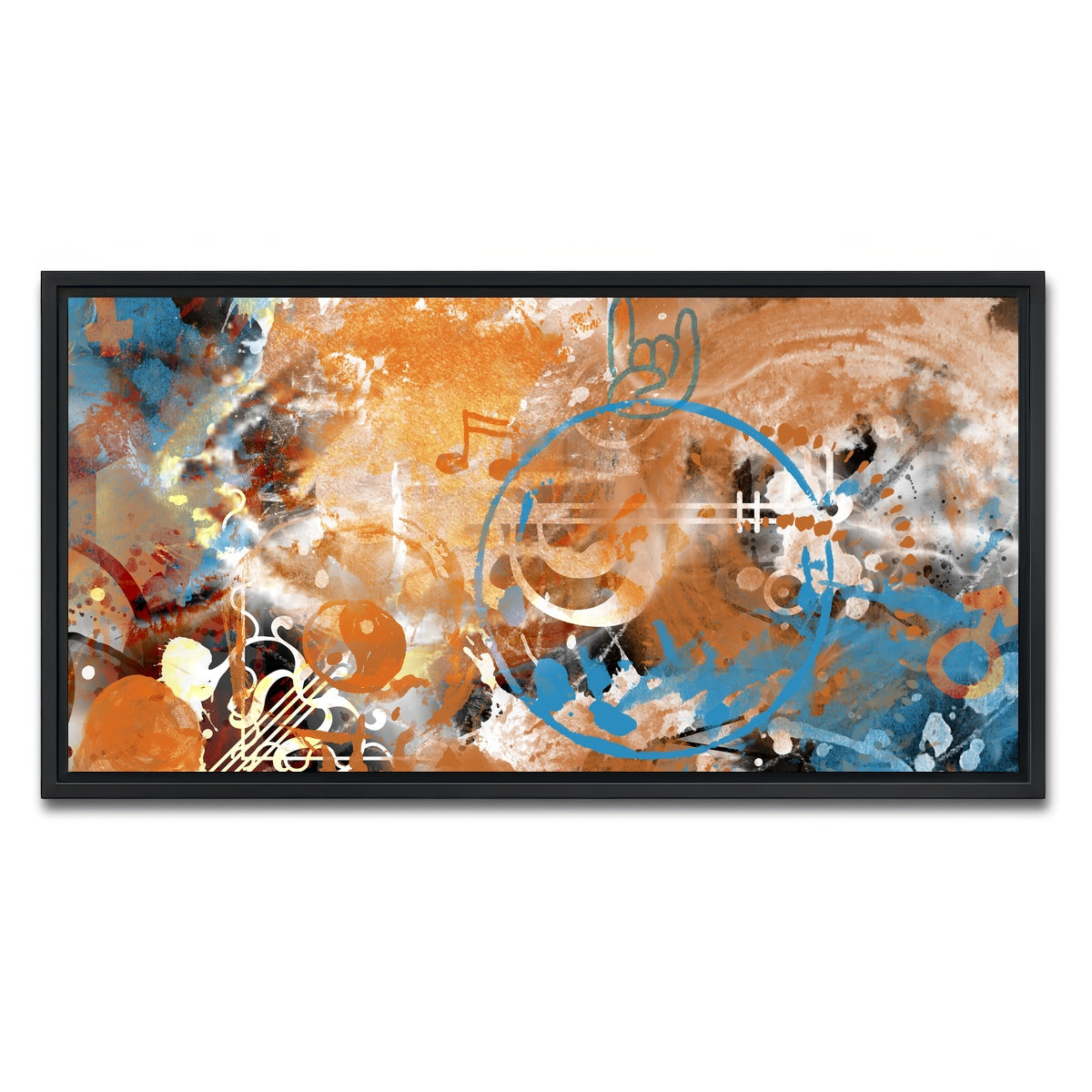 AUTO-MOCKUP WHITE | Modern Art Beyond Control | 1 Piece | Black Framed Canvas | group=2x1