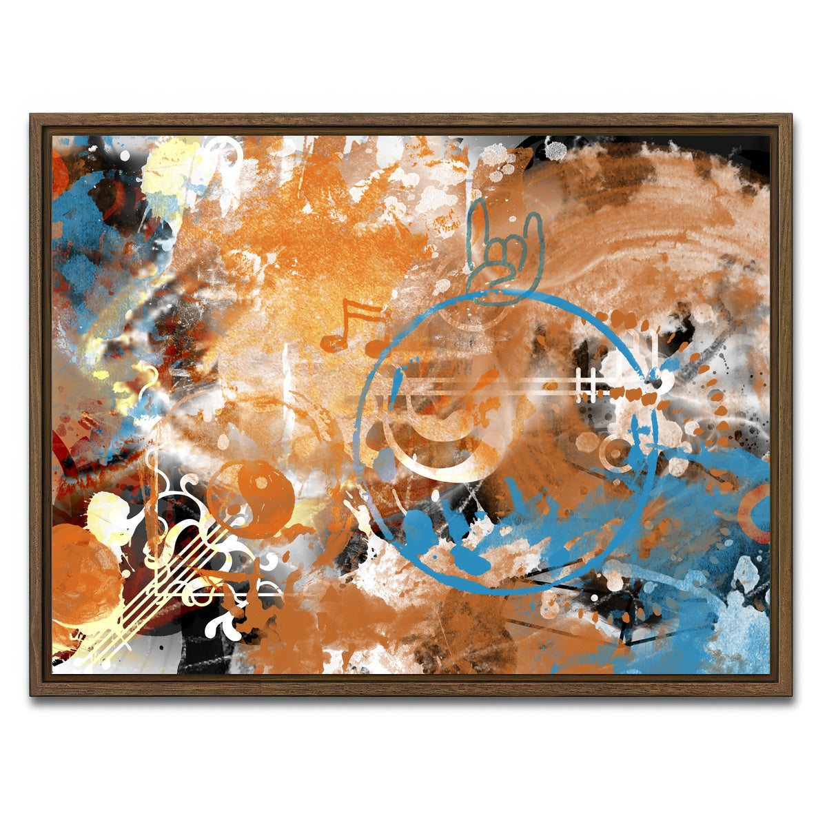 AUTO-MOCKUP WHITE | Modern Art Beyond Control | 1 Piece | Walnut Framed Canvas | group=4x3