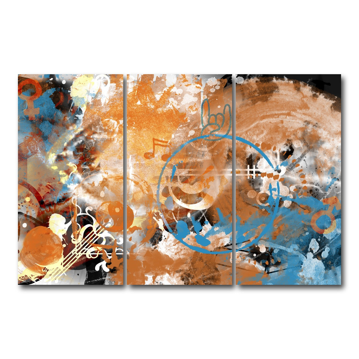 AUTO-MOCKUP WHITE | Modern Art Beyond Control | 3 Piece | Gallery Wrap Canvas | group=12x24