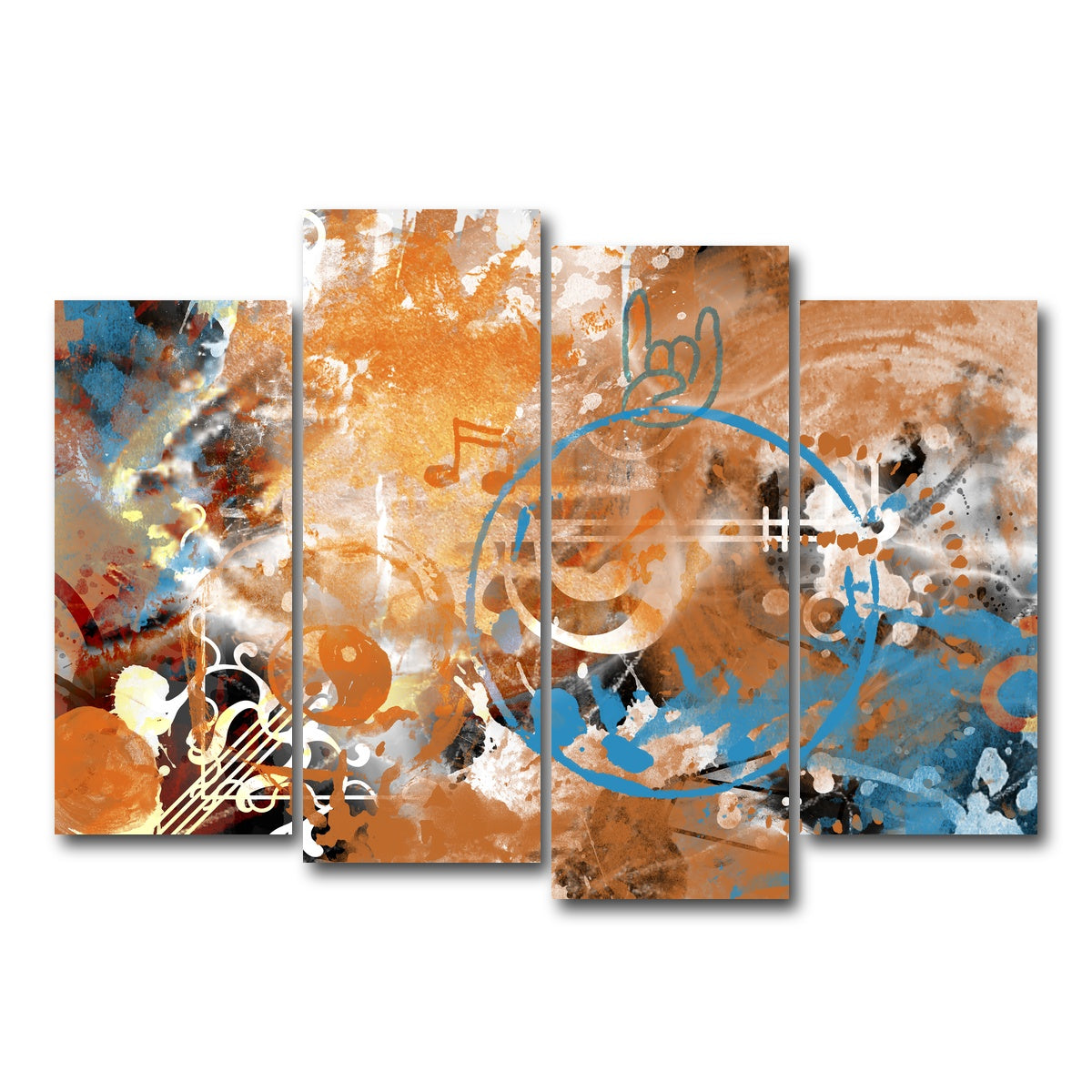 AUTO-MOCKUP WHITE | Modern Art Beyond Control | 4 Piece | Gallery Wrap Canvas | group=4_normal