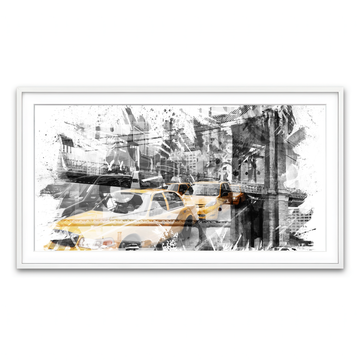 Framed Print 2x1 White