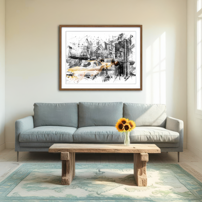 AUTO-MOCKUP ROOM | Modern Art NYC Collage Wall Art