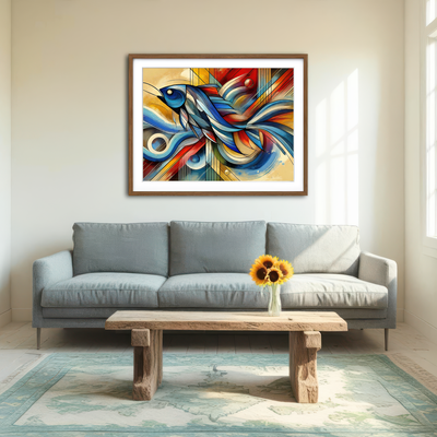 AUTO-MOCKUP ROOM | Modern Fish Art Wall Art