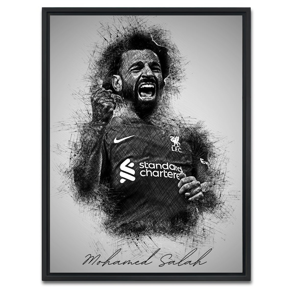 AUTO-MOCKUP WHITE | Mohamed Salah 2 | 1 Piece | Black Framed Canvas | group=3x4