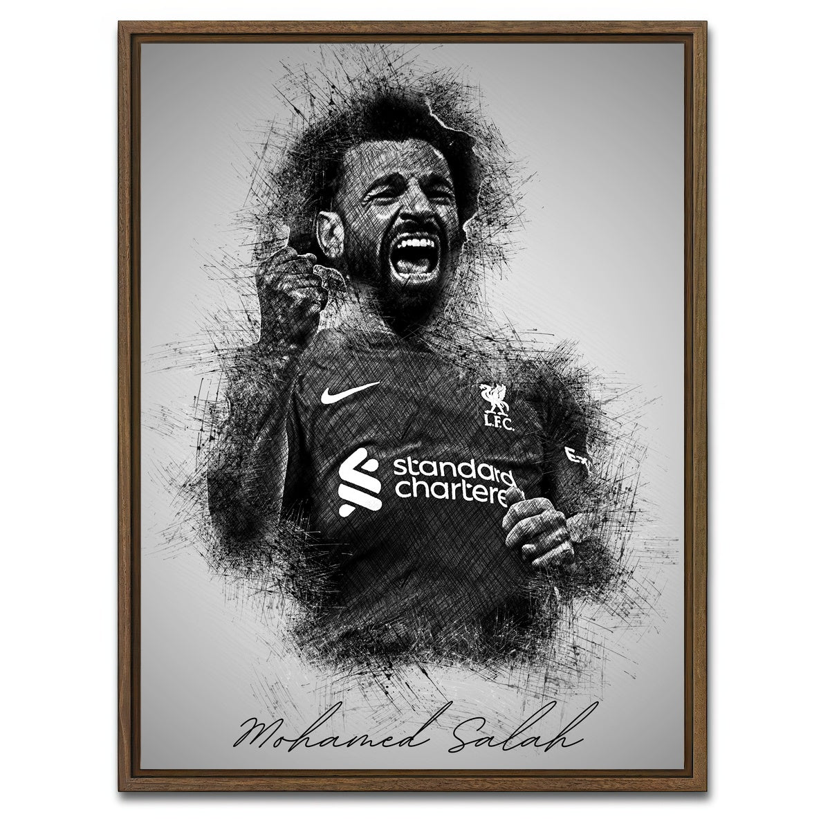 AUTO-MOCKUP WHITE | Mohamed Salah 2 | 1 Piece | Walnut Framed Canvas | group=3x4